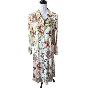 Spartina 449 Peyton Jersey Shirt Dress Womens Floral Print Long Sleeve Medium